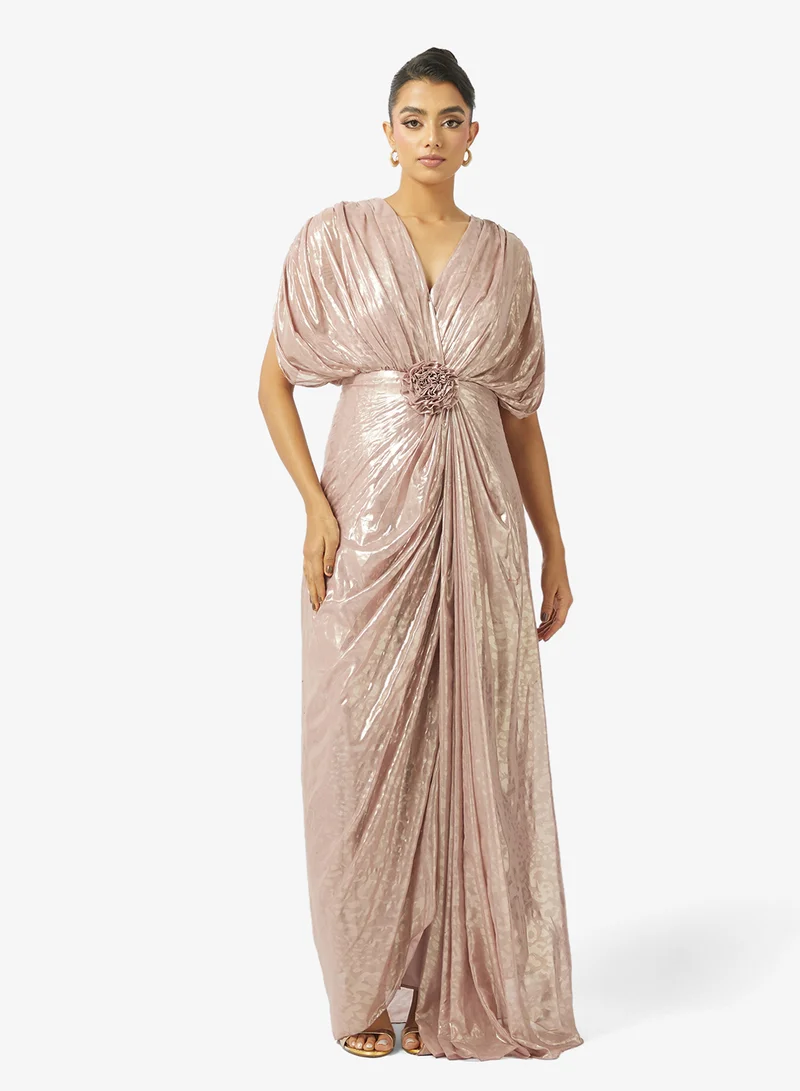 جولدن ابل فستان ماكسي بأكمام بطول الكوع